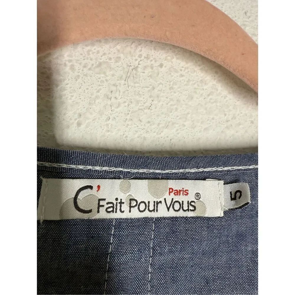 C’Fait Pour Vous Bohemian Lagenlook Women’s Dress/Top Linen Blend Sz L*See Notes - Picture 4 of 16